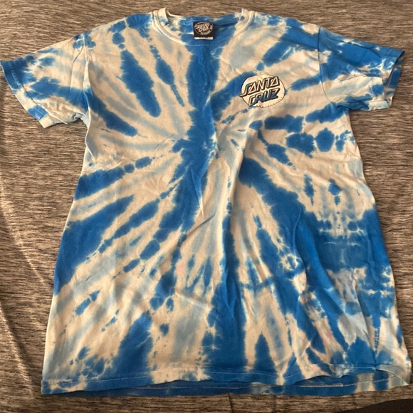 T-shirt Santa Cruz Classique à Pois - Manches Courtes, 100% Coton Bio, Coupe Normale, Couleur Bleu Nordique, Taille M